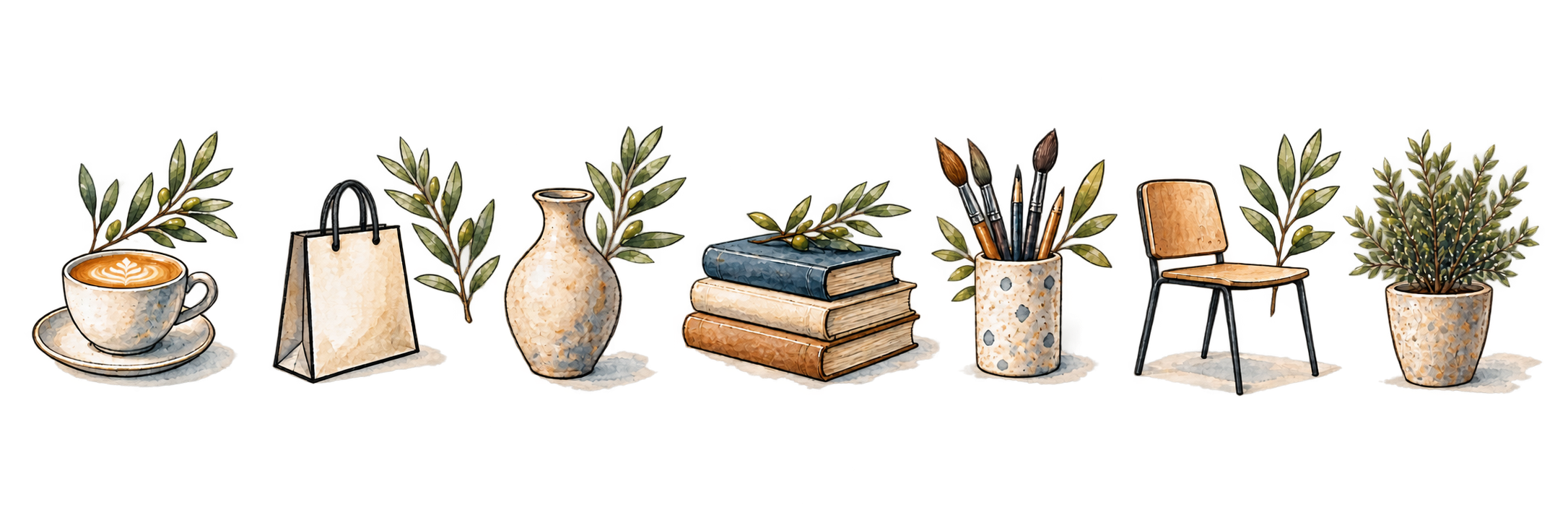 Illustrated icons representing possible businesses